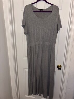Lane Bryant Heather Gray Scoop-Neck Maxi Dress